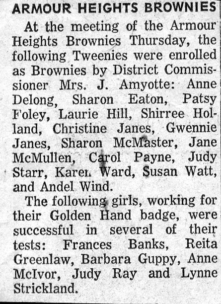 1950s Amour Heights Brownies Tweenies enrolled Examiner