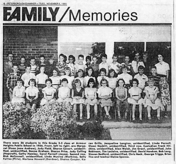 1956 Armour Heights Grade 2-3 Miss Spence photo 1985 Nov 5