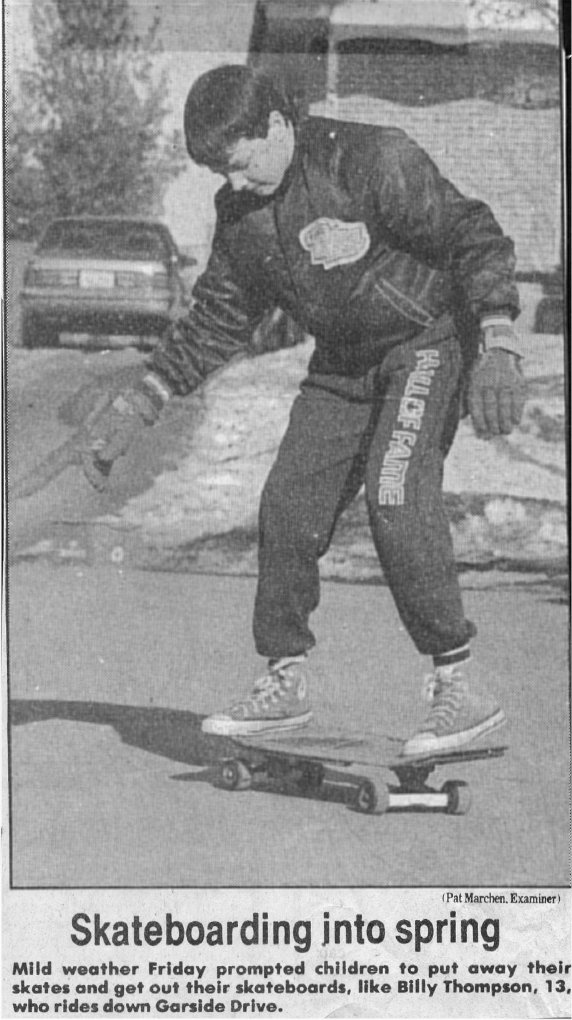 1986 to 1989 Billy Thompson skateboarding