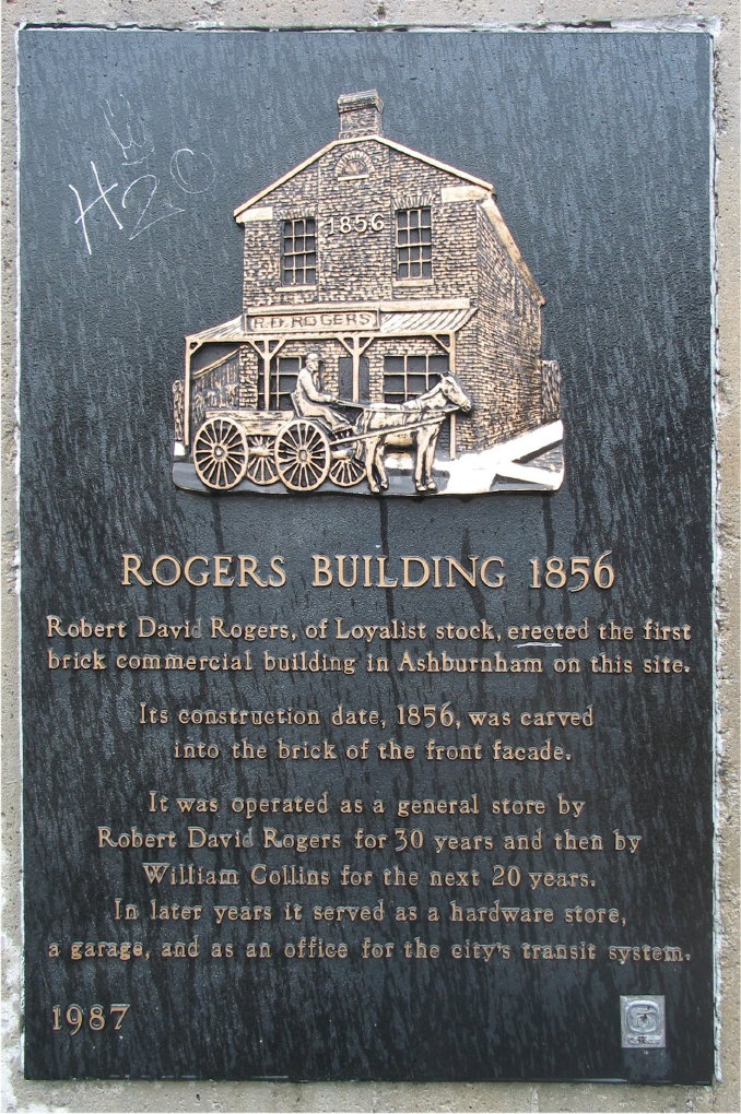 Ashburnham's First Brick Building Plaque
