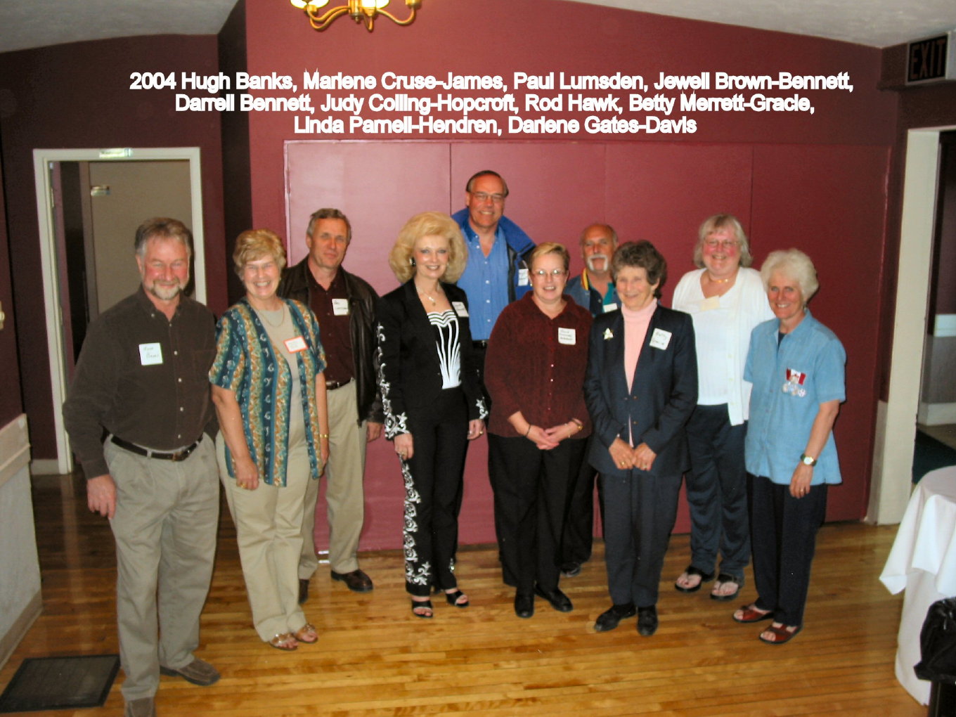 students of Betty Merrett-Gracie at 2004 Reunion named A