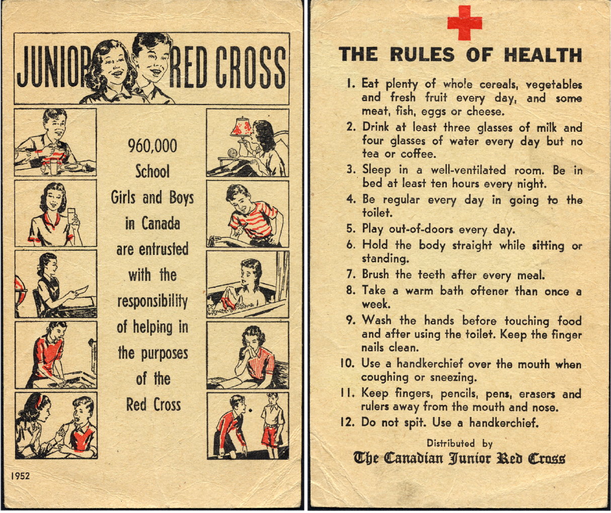 1952 Junior Red Cross card