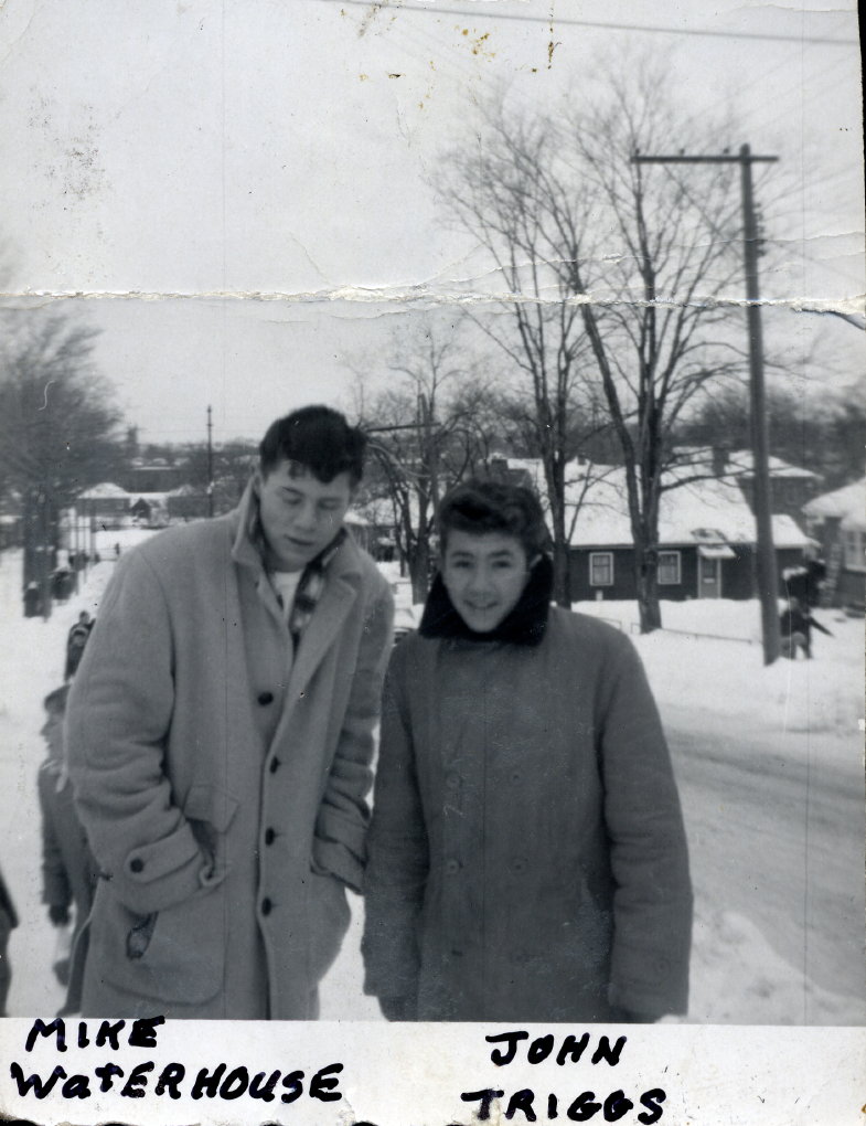 Mike Waterhouse and John Triggs in front of Armour Heights