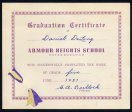 1957 Armour Heights graduation card