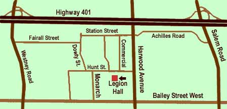 map to the Ajax Legion hall