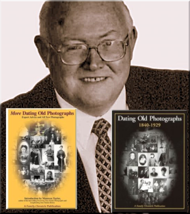 Halvor Moorshead with old photgraph identification books